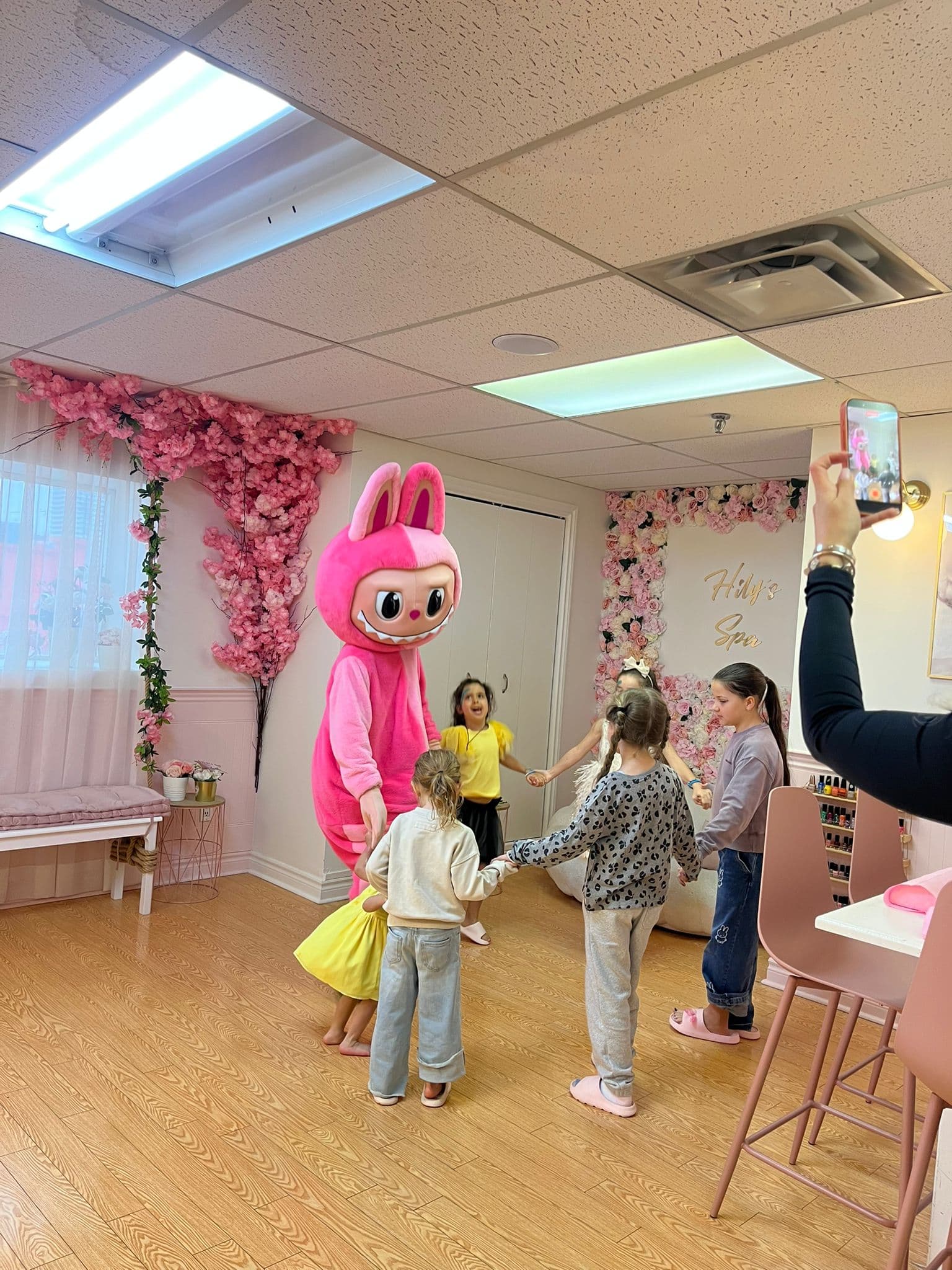 Children enjoying a birthday party at Hily's Sparkly Spa